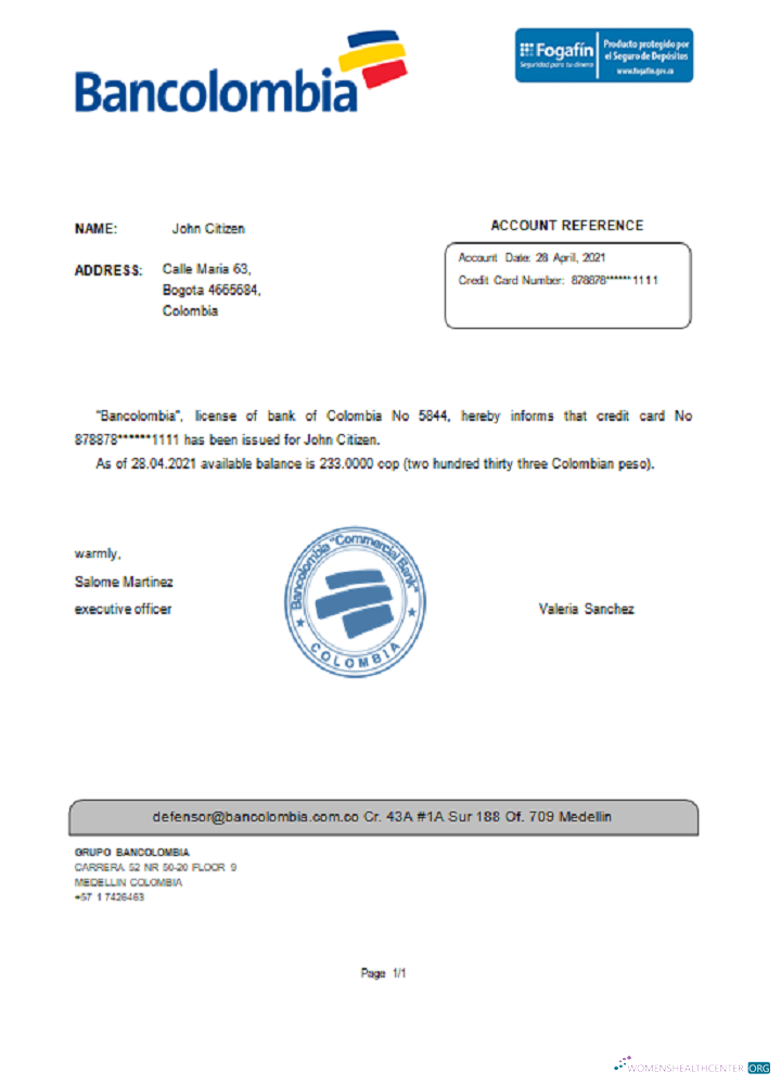 Download Colombia Bancolombia reference Photoshop template